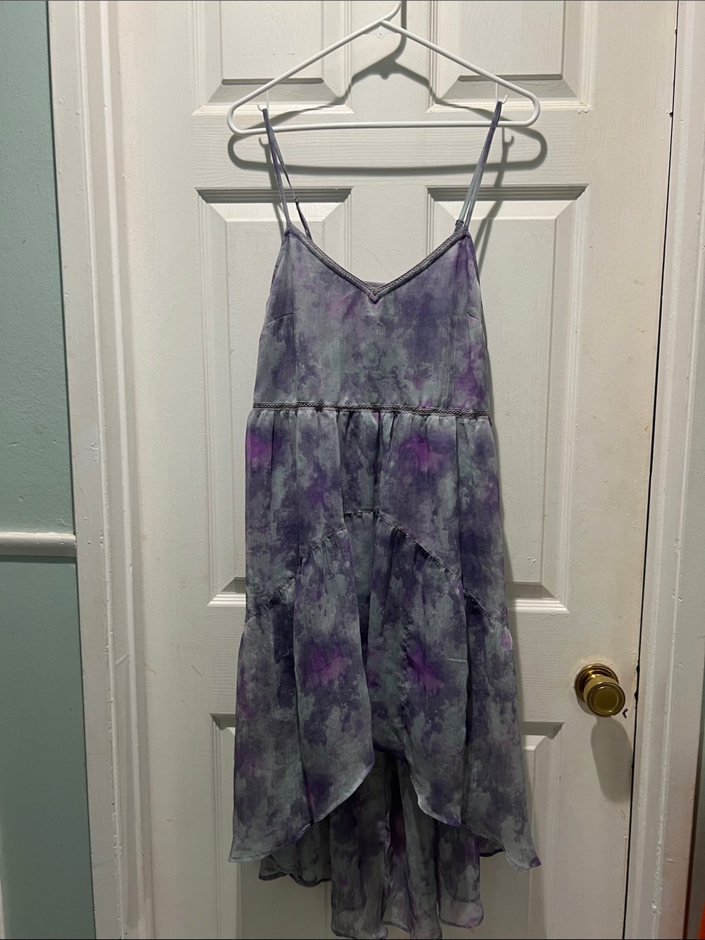 Ecote Lavender Purple Tie-Dye Slip Dress